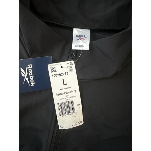 Reebok Classics Ivory League Retro Track Jacket Black Mens L, 1/4 Zip New - Picture 7 of 15